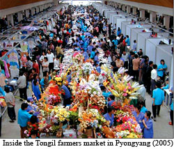 Inside the Tongil farmers market in Pyongyang (2005)