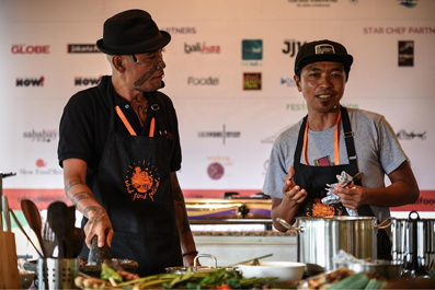 Jon Priadi and celebrity ‘walkabout chef’ Rahung Nasution